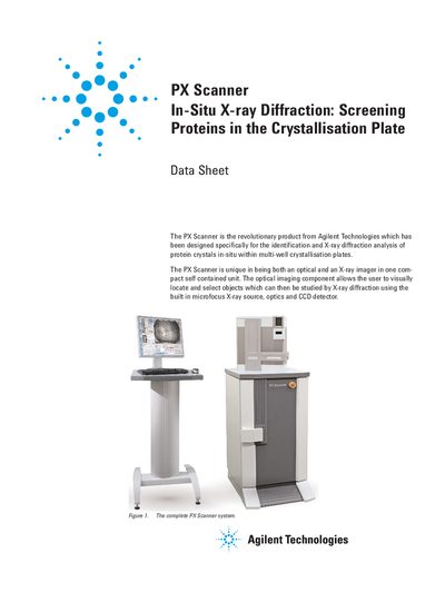 Agilent PX Scanner In-Situ X-ray Diffraction Data Sheet - cover page