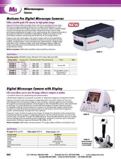 Cole-Parmer SN-03908-70 Digital Microscope Camera Product Leaflet - cover page