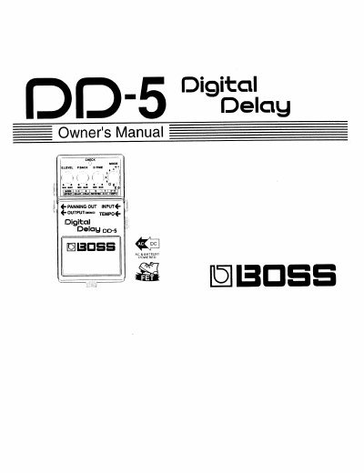 BOSS DD-5 Digital Delay Owner's Manual - cover page