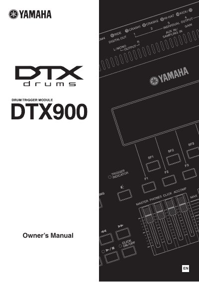 Yamaha DTX900 Drum Trigger Module User Manual - cover page