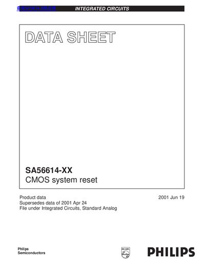Philips SA56614-XX CMOS System Reset Datasheet - cover page
