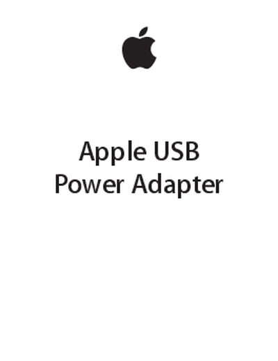 Apple USB Power Adapter User Manual - cover page