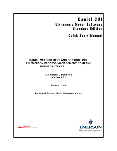 Daniel CUI Ultrasonic Meter Software Quick Start Manual - cover page