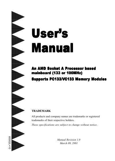 AMD 60002L+10 Socket A Mainboard User Manual - cover page