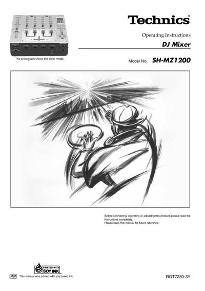 Technics SH-MZ1200 DJ Mixer Operating Instructions - cover page