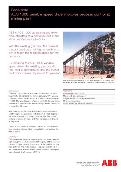 ABB ACS 1000 Variable Speed Drive Case Note - cover page