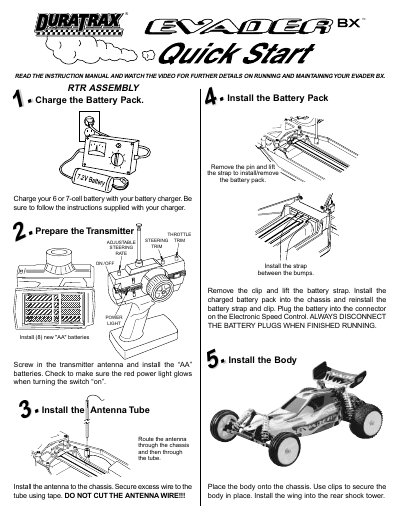 Duratrax Evader BX Quick Start Guide - cover page