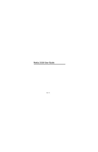 Nokia 2320 User Guide - cover page