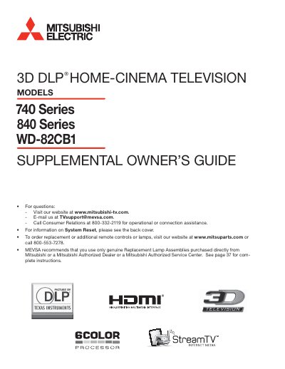 MITSUBISHI Motor 740 Series 840 Series WD-82CB1 user manual(1) - cover page