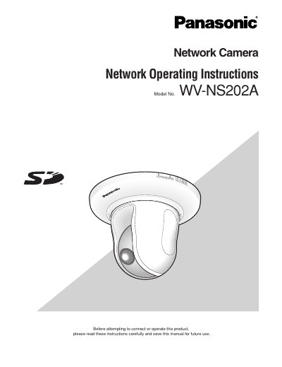 Panasonic WV-NS202A Network Camera Operating Instructions