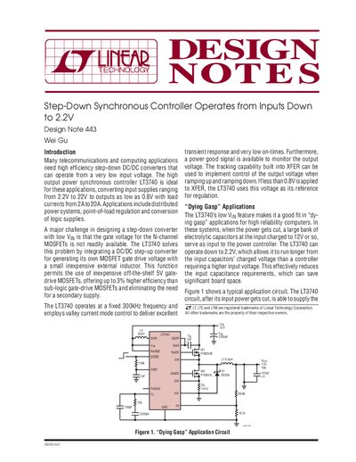 Linear Technology LT3740 Step-Down Synchronous Controller Design Note 443