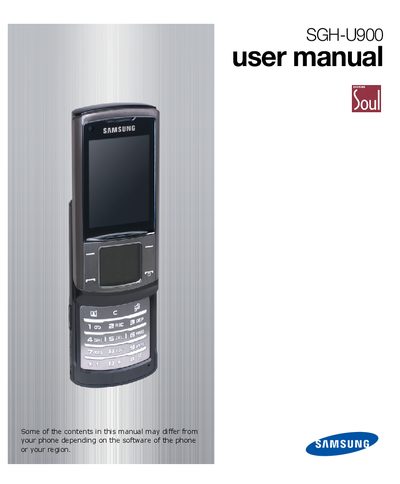 Samsung SGH-U900 User Manual - cover page