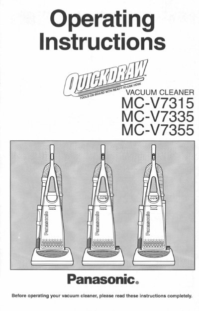 Panasonic MC-V7315/7335/7355 Vacuum Cleaner Operating Instructions - cover page