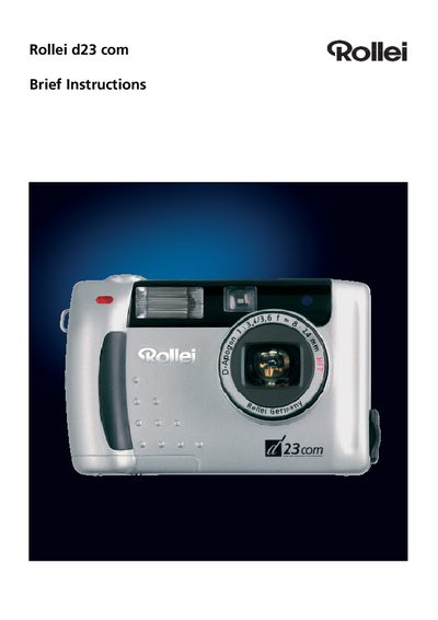 Rollei d23 Digital Camera User Manual - cover page