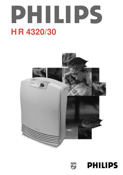 Philips HR 4320/30 Air Cleaner User Guide - cover page