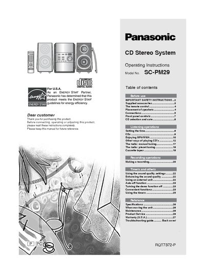 Panasonic SAPM29 Manual - cover page