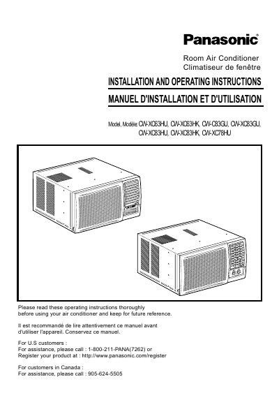 Panasonic CW-XC63HU CW-XC63HK CW-C83GU CW-XC83GU CW-XC83HU CW-XC83HK CW-XC78HU installation Manual - cover page