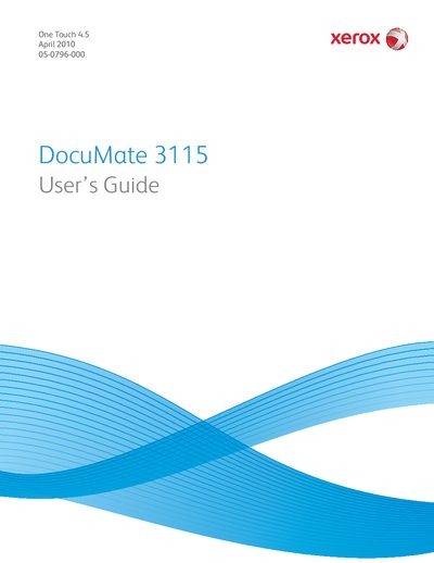 Xerox DocuMate 3115 Scanner User's Guide - cover page