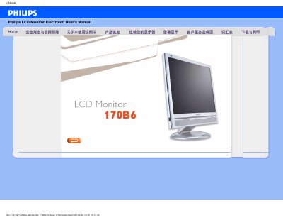 Philips 170B6 LCD Monitor User Manual - cover page
