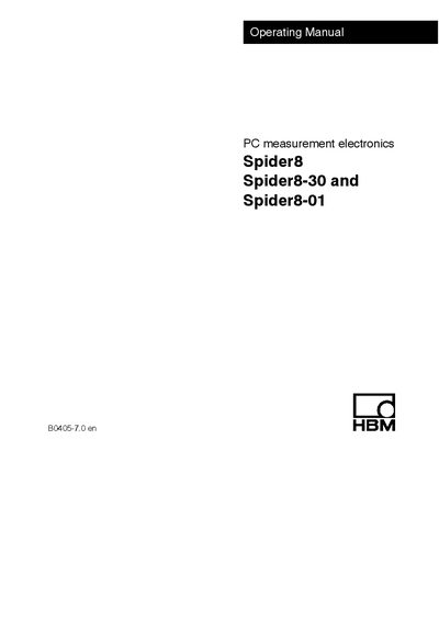 HBM Spider8-30 and Spider8-01 User Manual