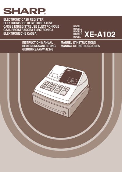 Sharp XE-A102 Electronic Cash Register User Manual - cover page