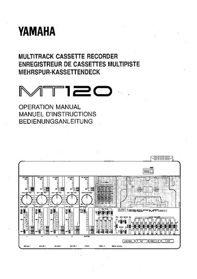 Yamaha MT120 Multitrack Cassette Recorder Operation Manual - cover page