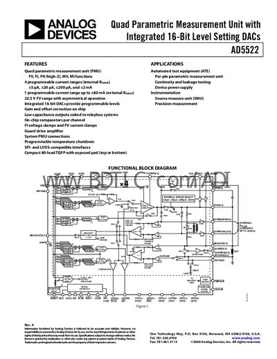 Analog Devices AD5522 Datasheet - cover page