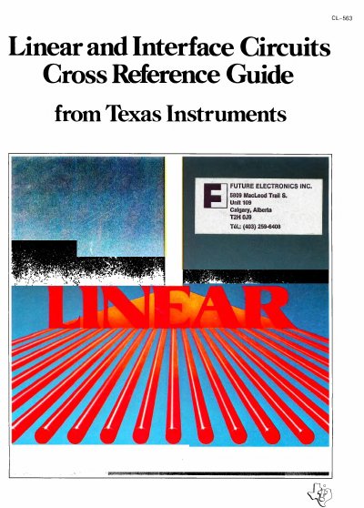 Texas Instruments Linear and Interface Circuits Cross Reference Guide - cover page