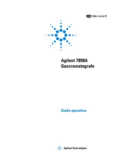Agilent 7890A Gas Chromatograph Operating Guide - cover page