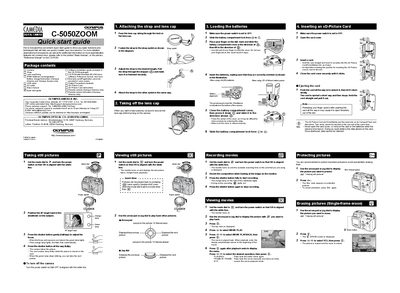 Olympus C-5050ZOOM Digital Camera Quick Start Guide - cover page