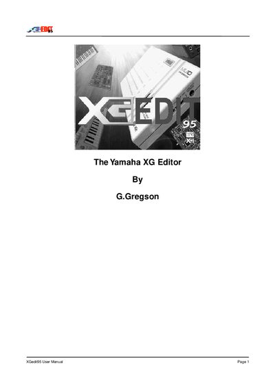 Yamaha XGedit95 User Manual - cover page