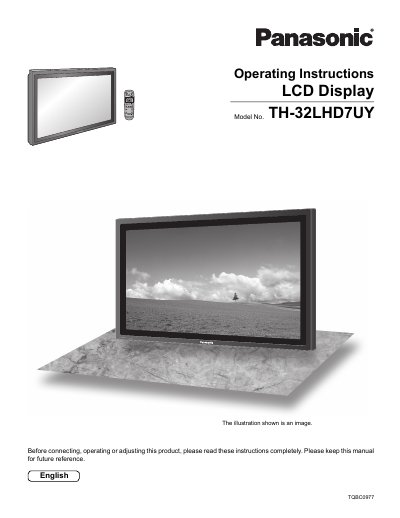 Panasonic TH-32LHD7UY LCD Display Operating Instructions - cover page