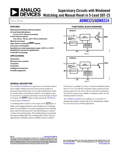 Analog Devices ADM8323/ADM8324 Data Sheet - cover page