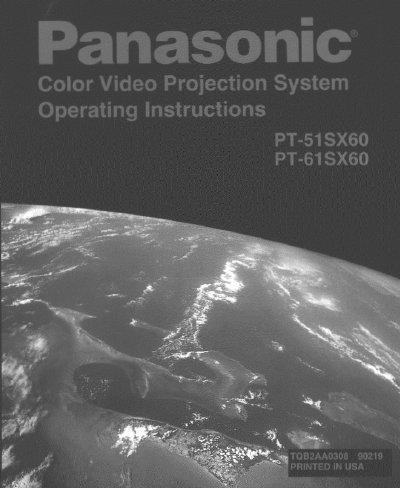 Panasonic PT-51SX60/PT-61SX60 Manual - cover page