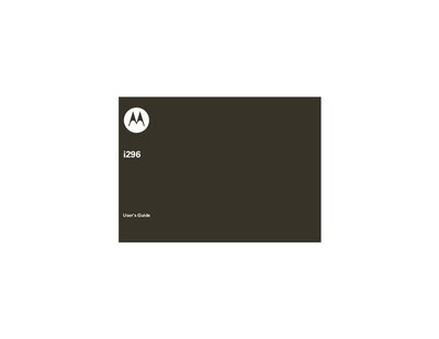 Motorola i296 User Guide - cover page