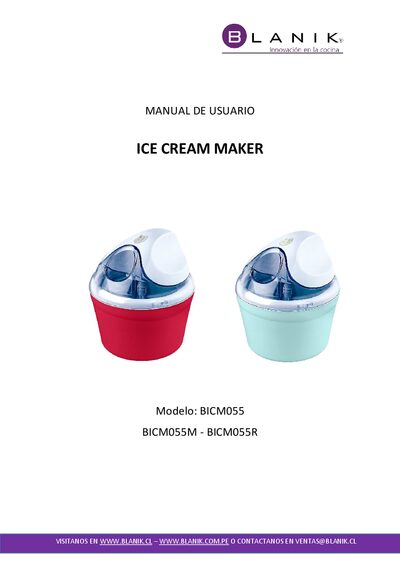 Ice Cream Maker User Manual