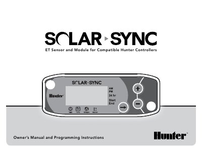 Hunter Solar Sync Sensor and Module Owner’s Manual - cover page