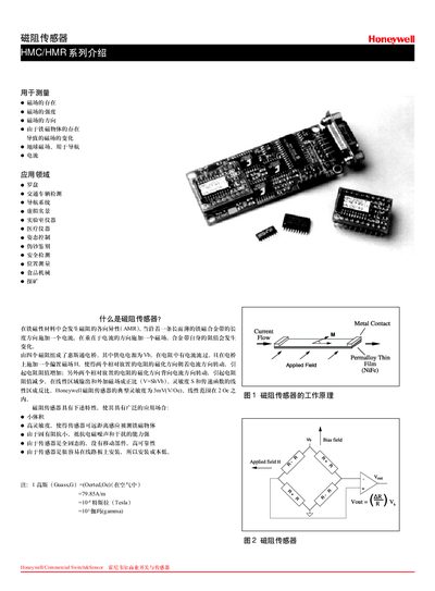 Honeywell HMC/HMR Series Magnetic Sensor Product Leaflet - cover page