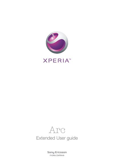 Sony Ericsson Xperia Arc User Manual - cover page