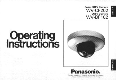 Panasonic WV-CF202 CCTV Camera Operating Instructions