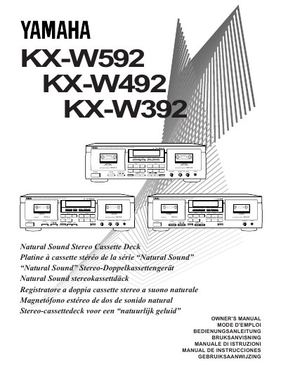Yamaha KX-W592/KX-W492/KX-W392 Owner's Manual