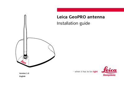 Leica GeoPRO Antenna Installation Guide - cover page