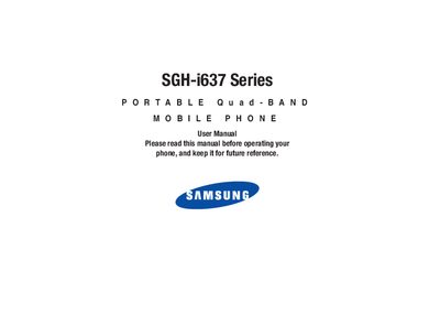 Samsung SGH-i637 Series User Manual - cover page