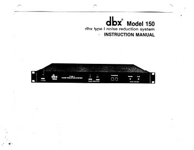 dbx Model 150 Type I Noise Reduction System Instruction Manual - cover page