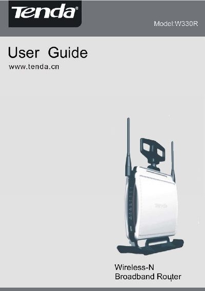 Tenda W330R Wireless-N Broadband Router User Guide - cover page