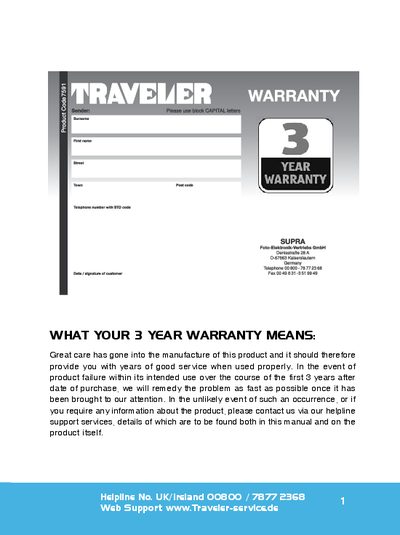 Traveler Digital Camera User Manual - cover page