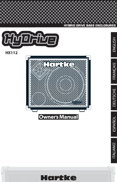 Hartke HX112 Hydrive Bass Enclosure User Manual - cover page