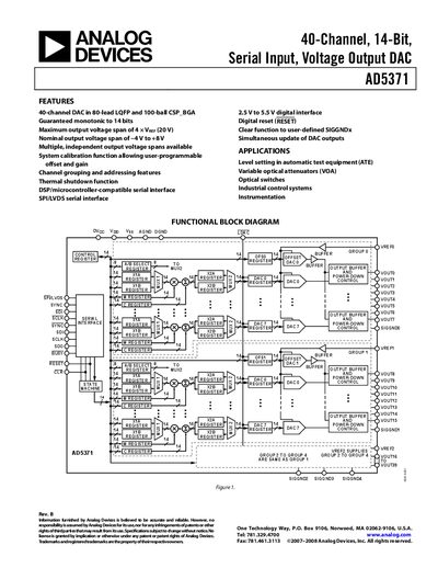 Analog Devices AD5371 Datasheet - cover page