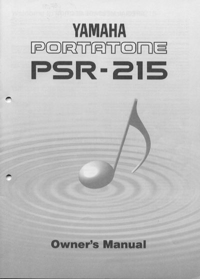 Yamaha PSR-215 Owner's Manual - cover page