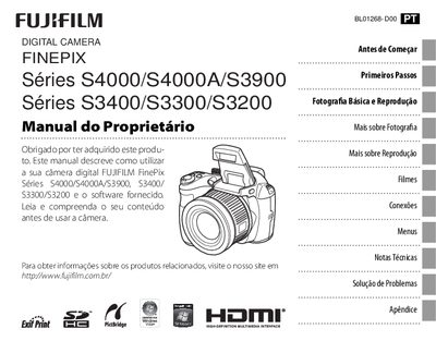 Fujifilm FinePix S4000/S4000A/S3900/S3400/S3300/S3200 Owner's Manual - cover page